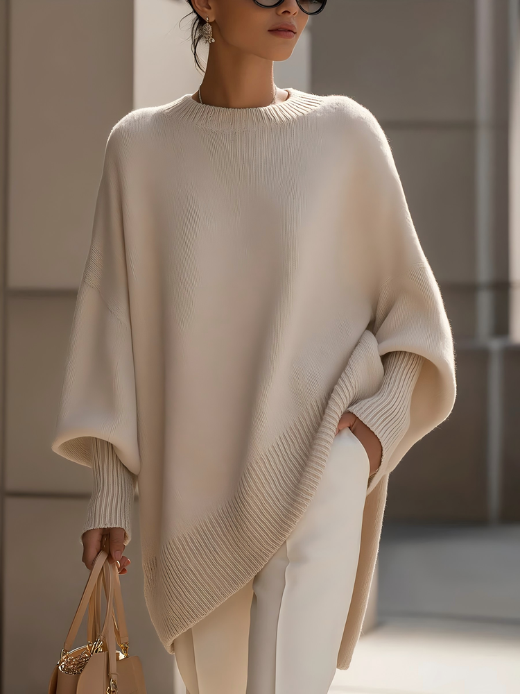 ⏰Last Day 70% OFF 🔥 Women's Cozy Loose Asymmetrical Hem Sweater