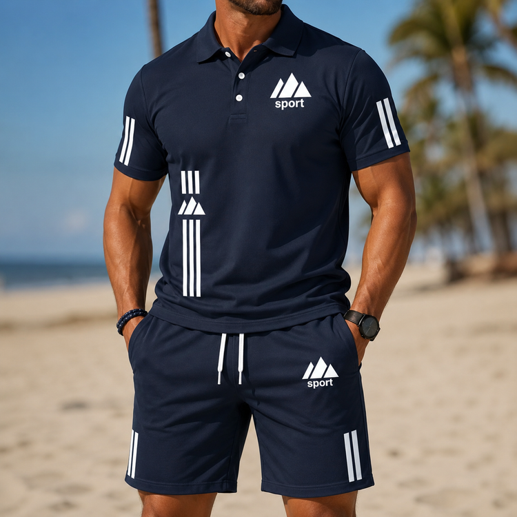 ⏰Last Day 70% OFF 🔥 Herren Sport-Set mit Polo-Shirt und Shorts für Sommer
