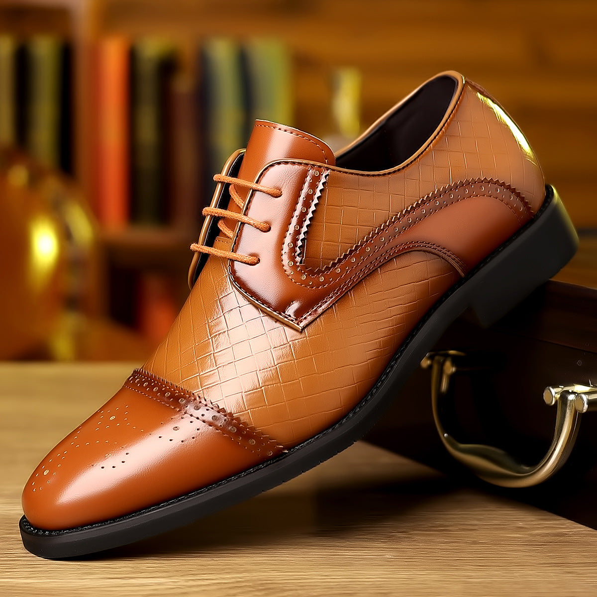 ⏰Last Day 70% OFF 🔥 TOPSFANO® Men's European-Style Patchwork Leather Lace-Up Shoes