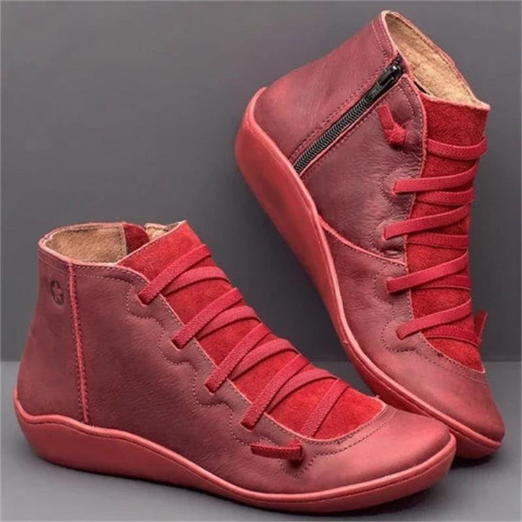 Harper | Ankle Boots Lace Up Side Zip