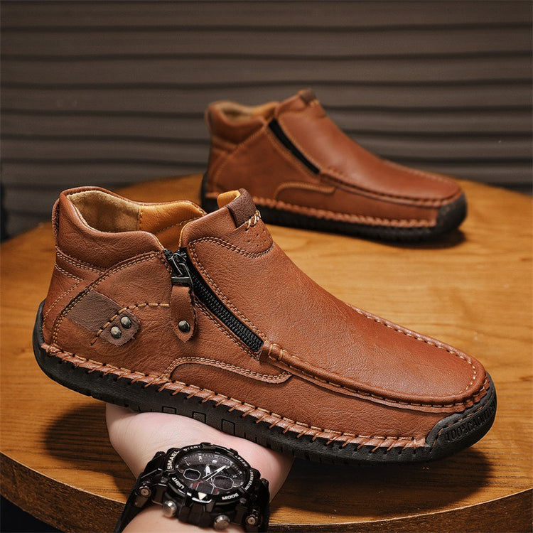 TOPSFANO®Men's Genuine Leather Walking Boots