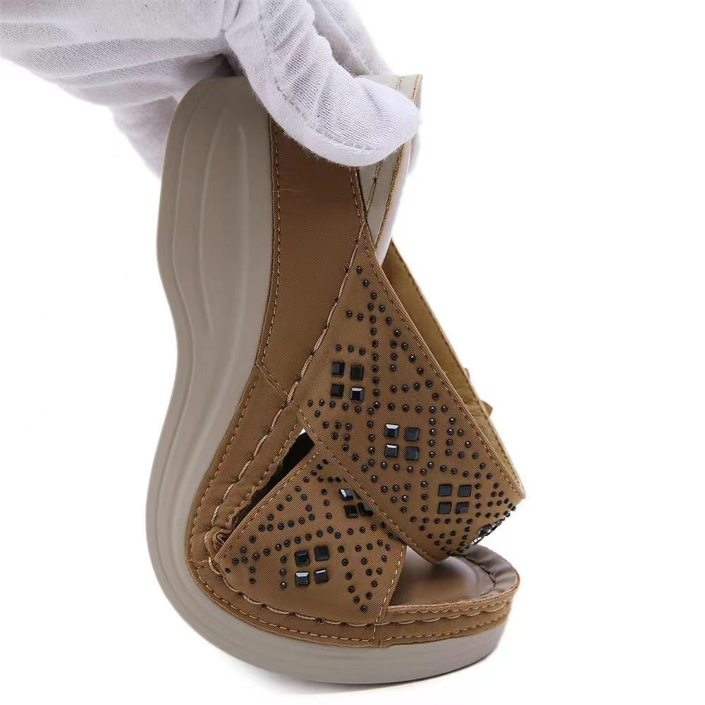 ⏰Last Day 70% OFF 🔥 Floral Wedge Platform Sandals