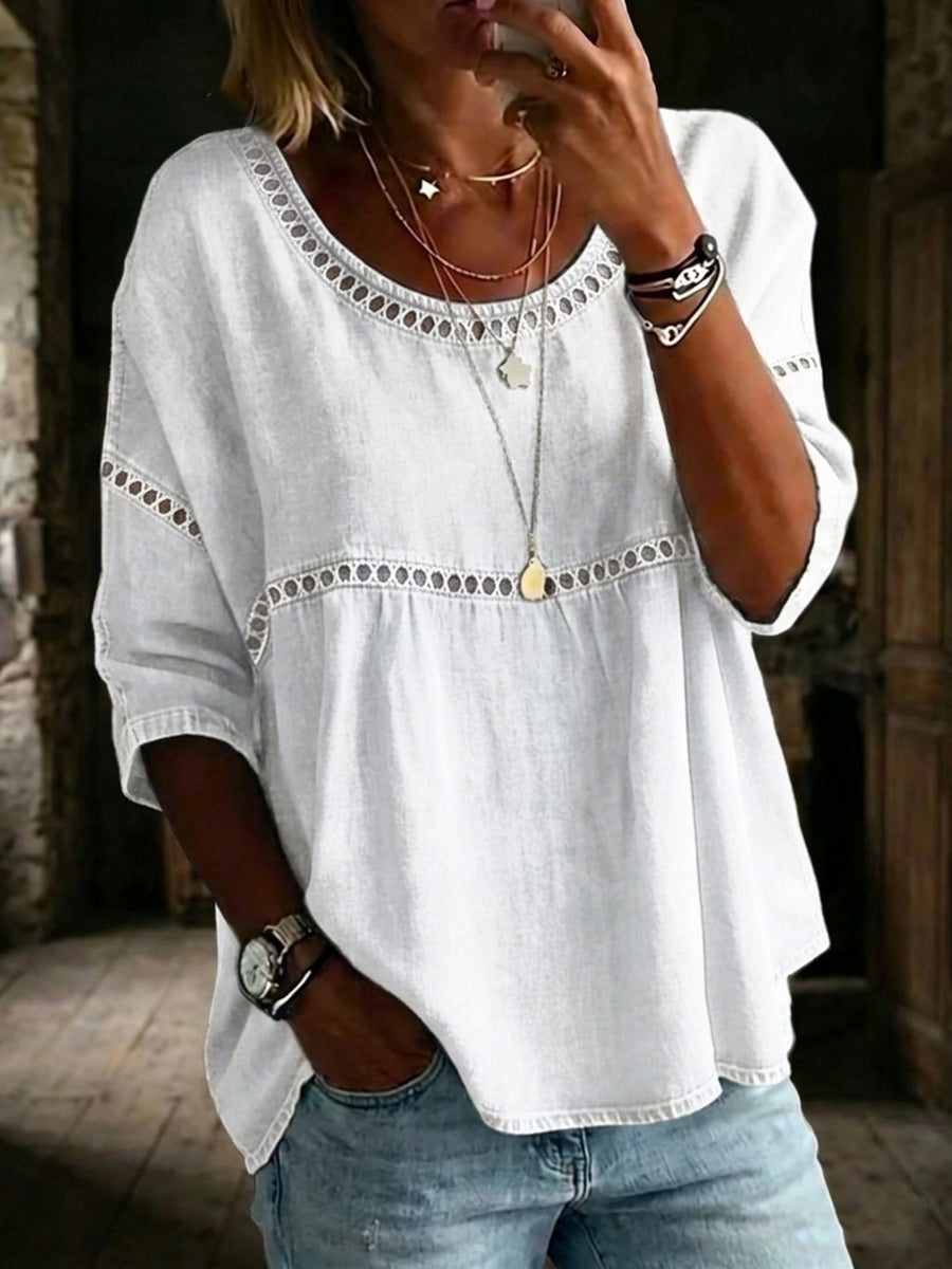 Newly arrived🔥 Casual loose linen blouse shirt for women in vintage style