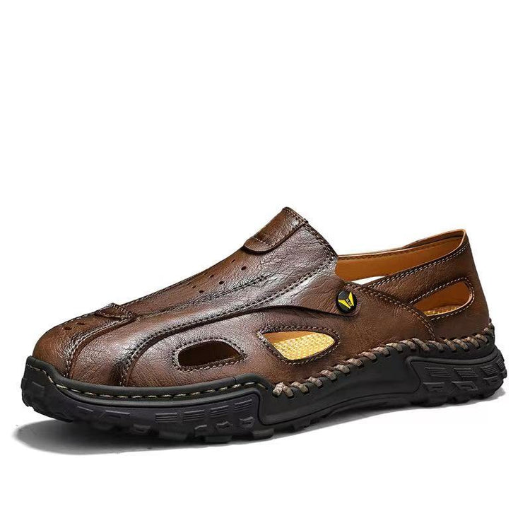 ⏰Last Day 70% OFF 🔥 TOPSFANO®Men's Genuine Leather Breathable Slip-on Sandals