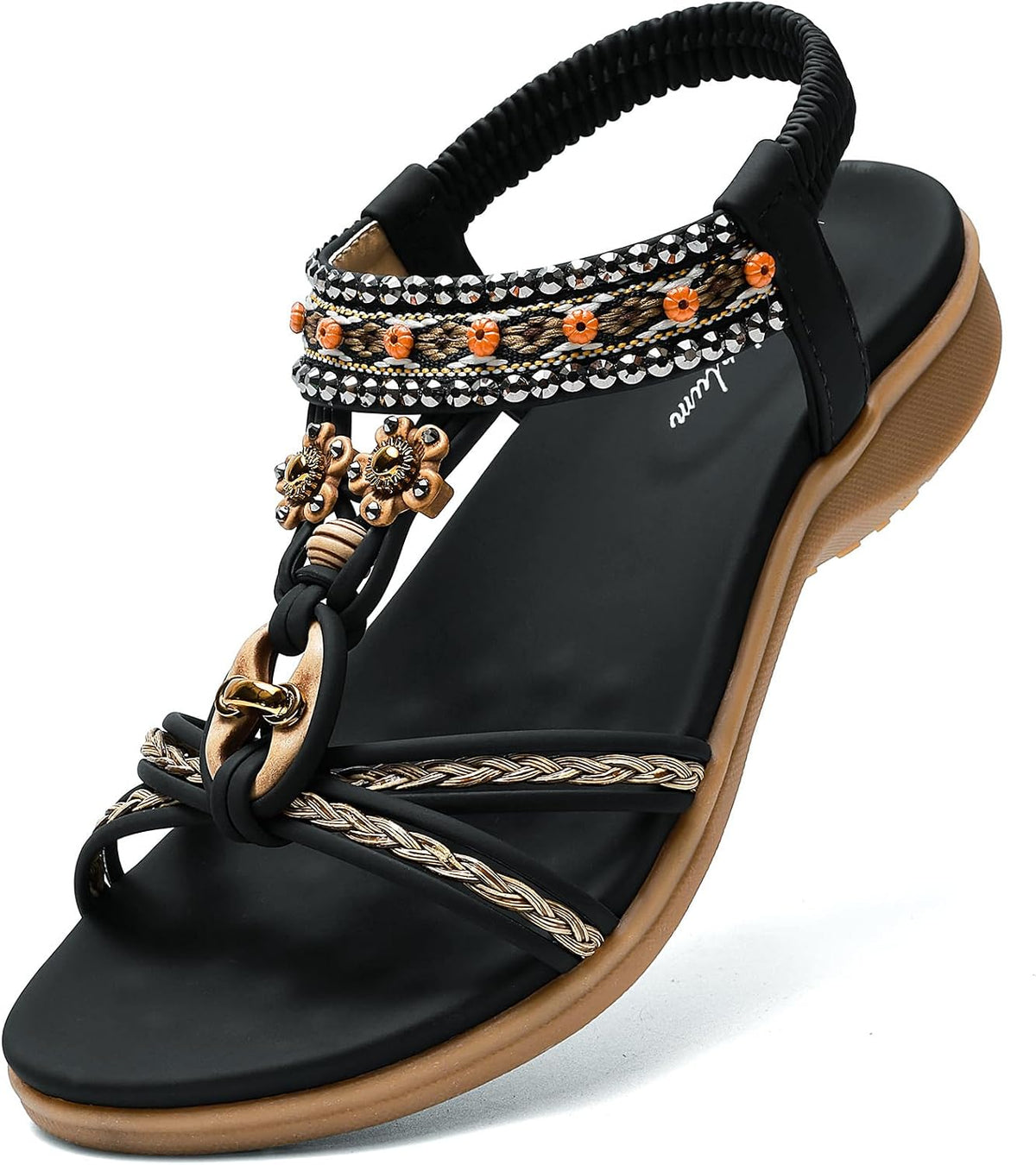 Littleplum Womens Sandals Arch Support Summer Beach Sandals Comfort Walking Shoes Bohemian Flip Flops Sandals for Women
