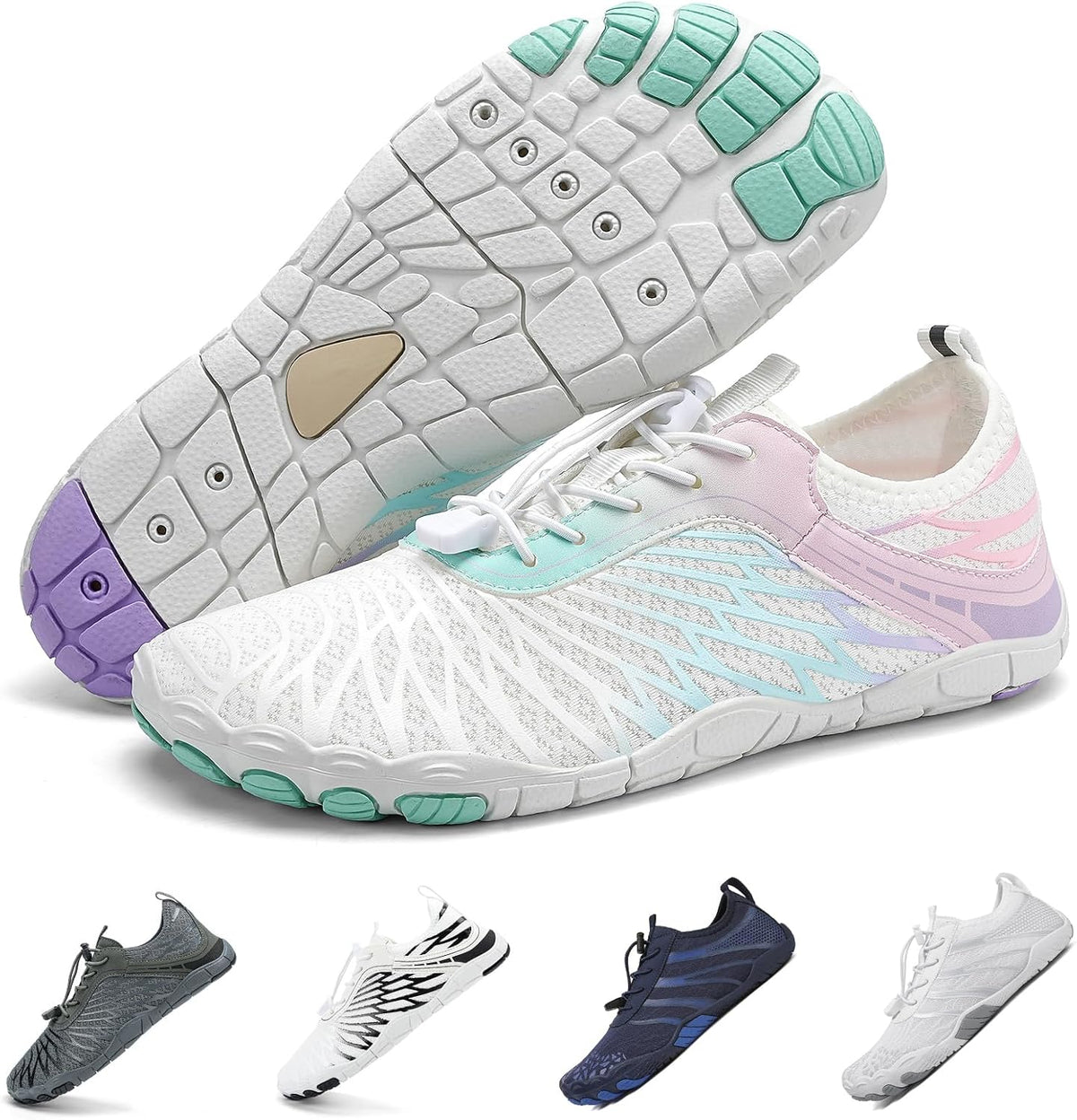 Hiking Barefoot Shoes for Women Men Breathable & Non-Slip Athletic Barefoot Wide Toe Water Shoes Lightweight Perfect for Walking,Running,and Swimming