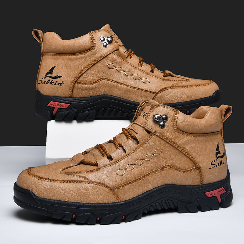 ⏰Last Day 70% OFF 🔥 Men’s Leather Driving Boots–Pressure Relief, Waterproof, Slip-Resistant, Wide Toe, Arch&Ankle Support for Everyday & Travel