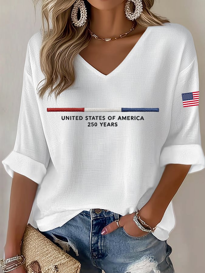 Women's United States 250th Anniversary Waffle Long Sleeve T-Shirt