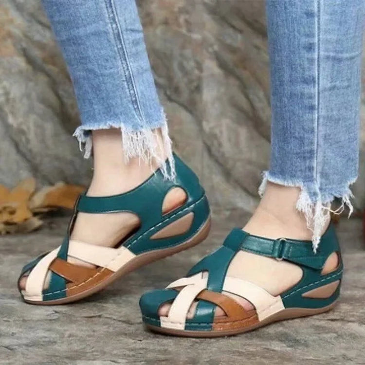 ⏰Last Day 70% OFF 🔥 TOPSFANO® Women's Colorblock Casual Sandals