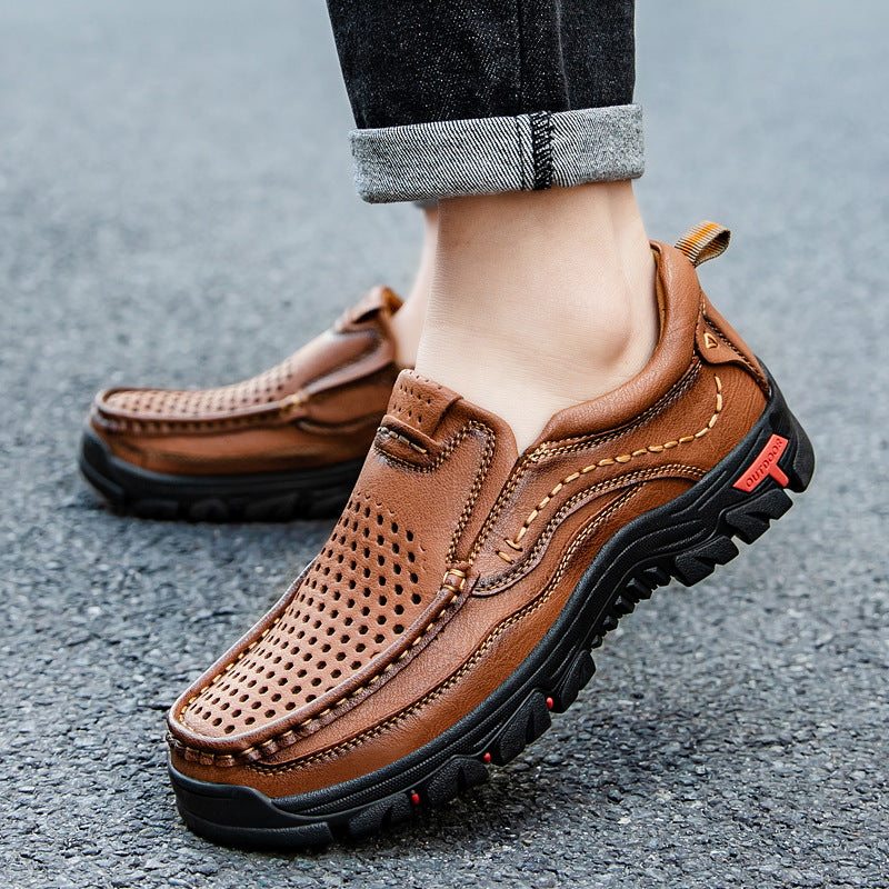 ⏰Last Day 70% OFF 🔥 TOPSFANO®Men's crafted Genuine Leather Perforated Casual Loafers