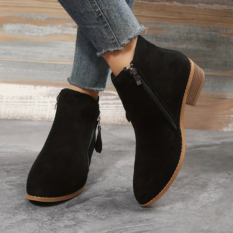 Seren - elegant pointed ankle boots with heel and zipper
