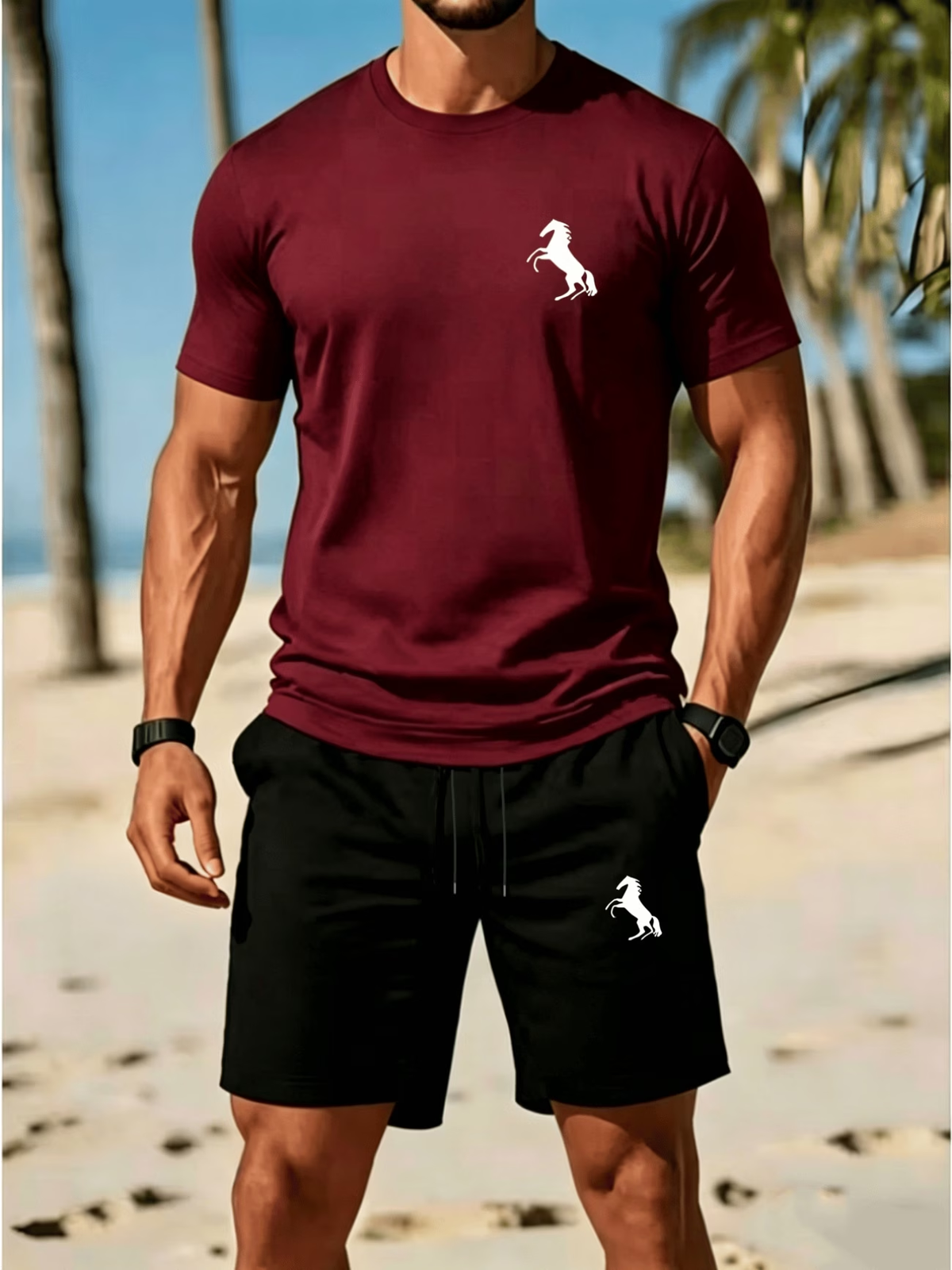 Casual summer t-shirt and shorts set for men