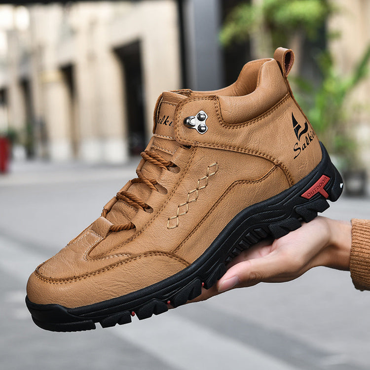 ⏰Last Day 70% OFF 🔥 Men’s Leather Driving Boots–Pressure Relief, Waterproof, Slip-Resistant, Wide Toe, Arch&Ankle Support for Everyday & Travel