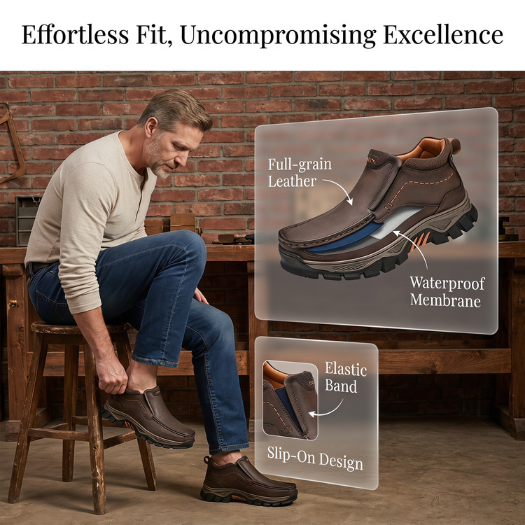 ⏰Last Day 70% OFF 🔥 TOPSFANO®Men's Genuine Leather Comfortable Walking Boots