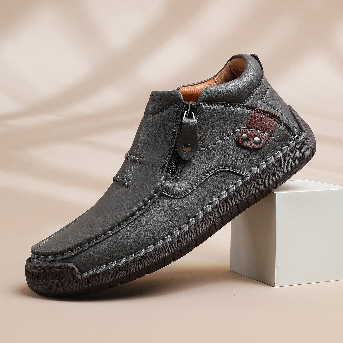 Men's crafted Genuine Leather Boots with Arch Support & Wide Toe Box