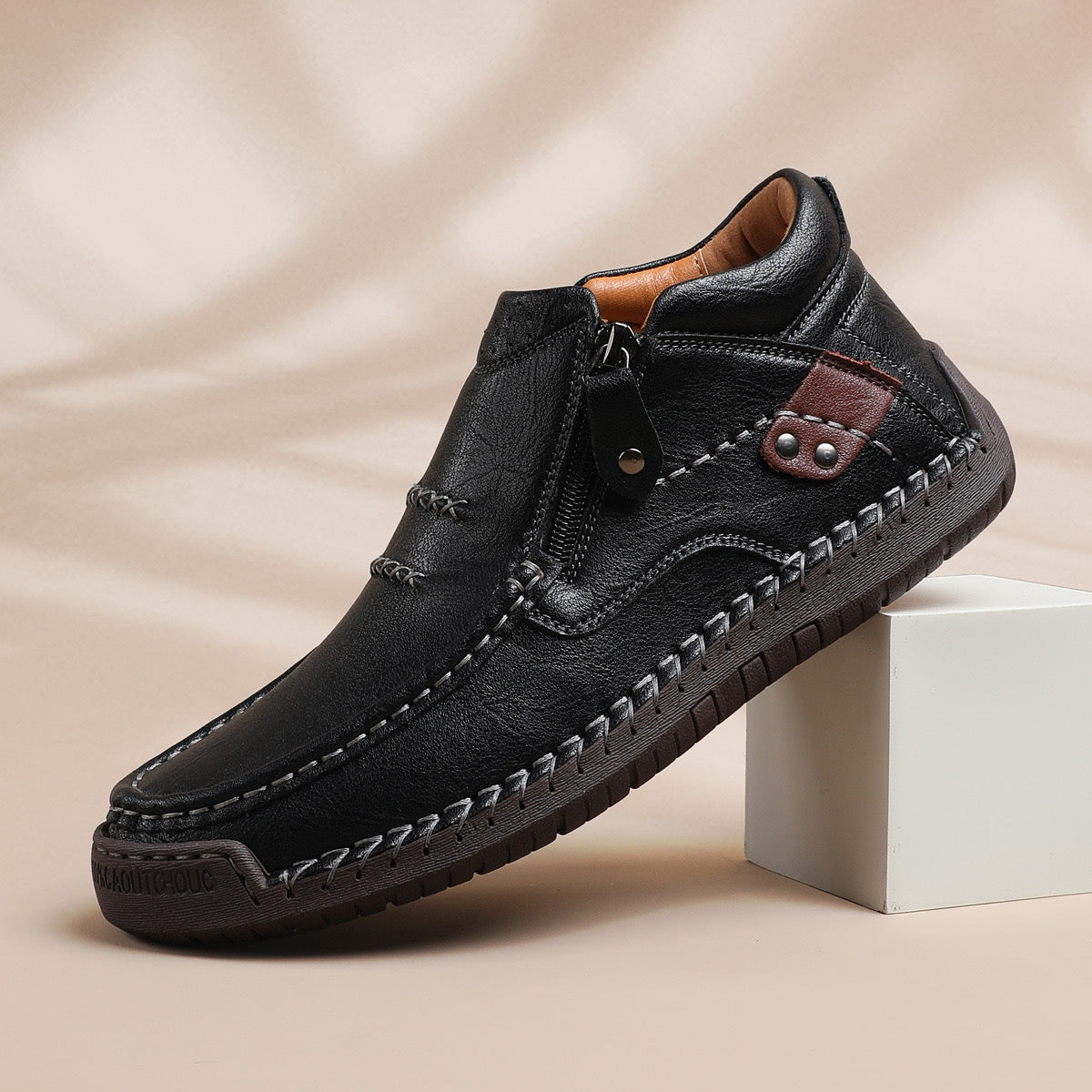 Men's crafted Genuine Leather Boots with Arch Support & Wide Toe Box