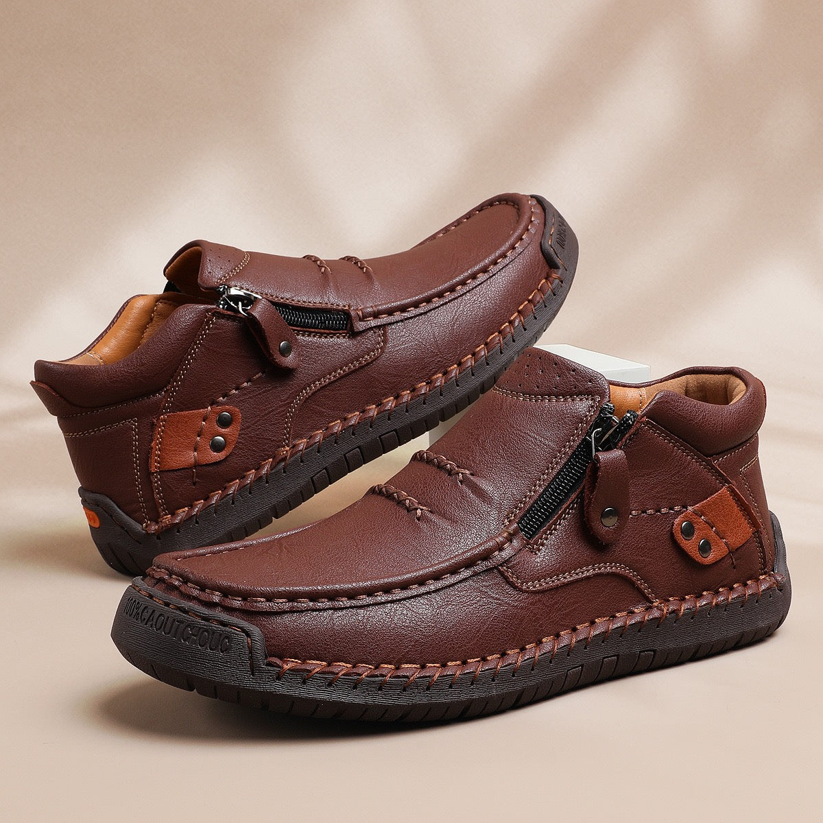 Men's crafted Genuine Leather Boots with Arch Support & Wide Toe Box