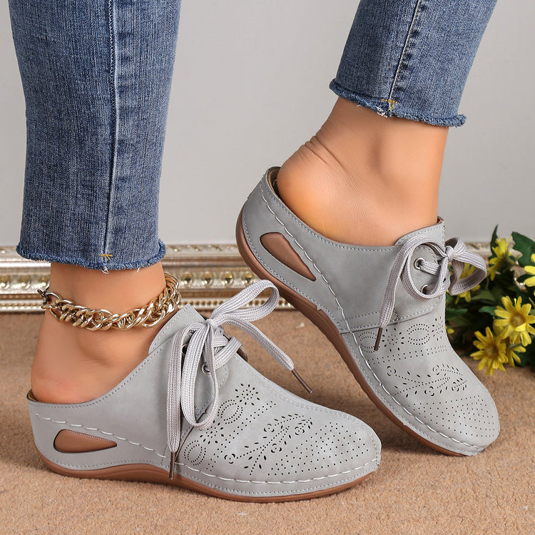 ⏰Last Day 70% OFF 🔥 Closed Toe Sandals - Women's lace-up wedge sandals