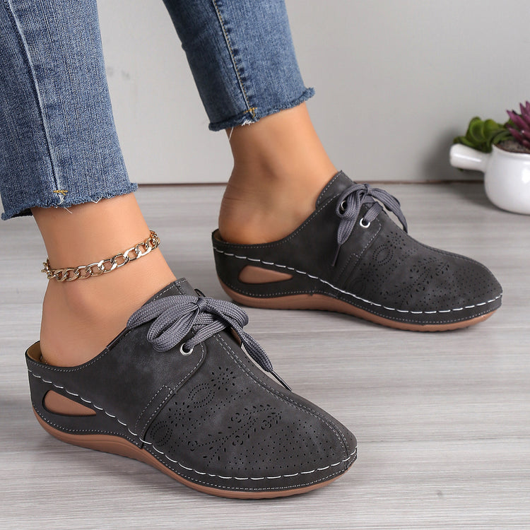 ⏰Last Day 70% OFF 🔥 Closed Toe Sandals - Women's lace-up wedge sandals