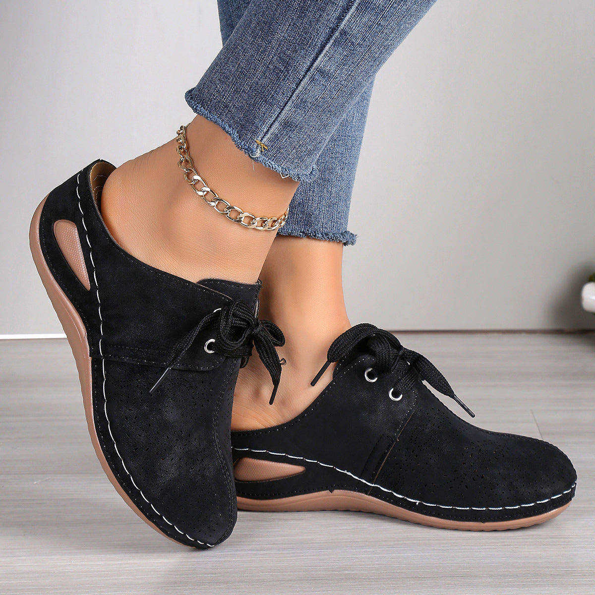 ⏰Last Day 70% OFF 🔥 Closed Toe Sandals - Women's lace-up wedge sandals