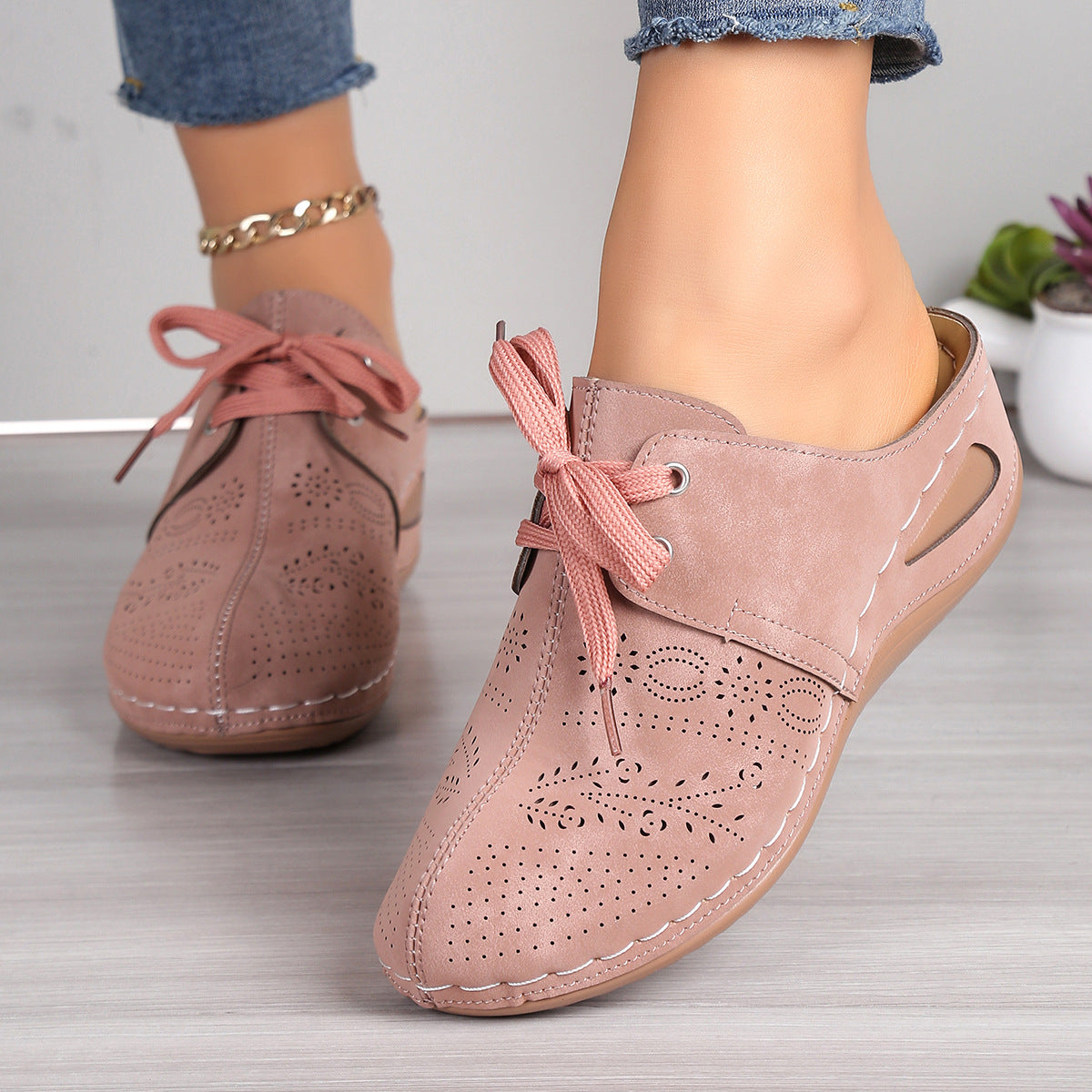⏰Last Day 70% OFF 🔥 Closed Toe Sandals - Women's lace-up wedge sandals
