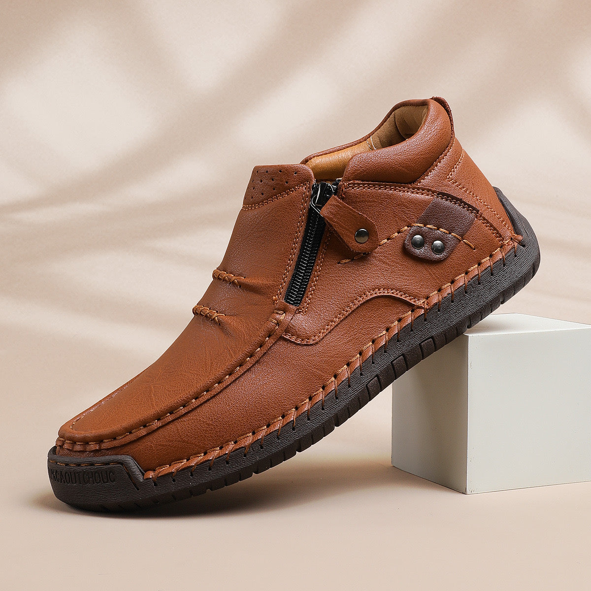 Men's crafted Genuine Leather Boots with Arch Support & Wide Toe Box