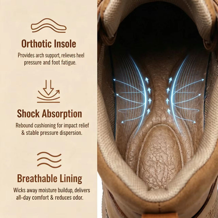 ⏰Last Day 70% OFF 🔥 TOPSFANO®Men's Genuine Leather Outdoor Waterproof Walking Shoes