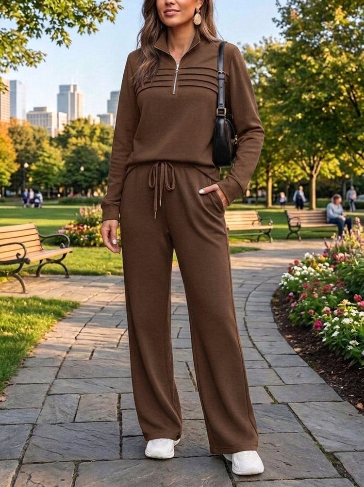 ⏰Last Day 70% OFF 🔥 Women's Quarter-Zip Two-Piece Travel Set