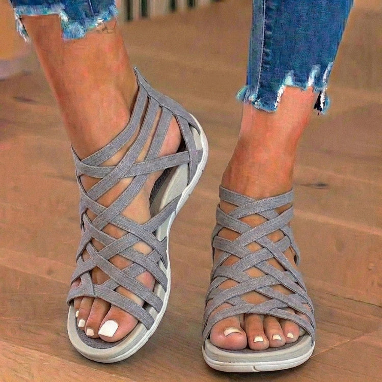 Gladiator Sandals - Multi-Strap Ankle Design