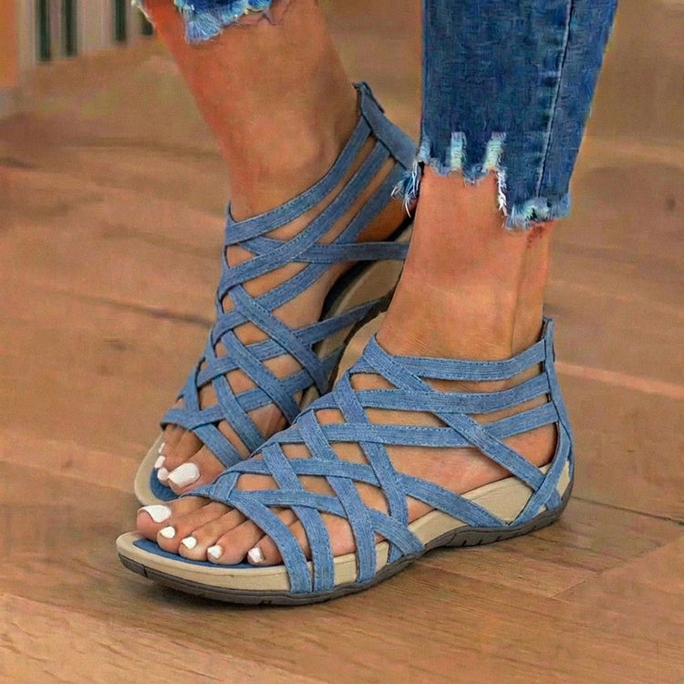 Gladiator Sandals - Multi-Strap Ankle Design