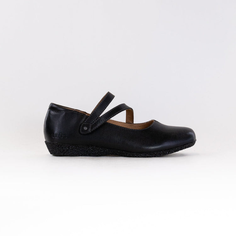 Women's Adjustable Leather Comfort Flats - Black