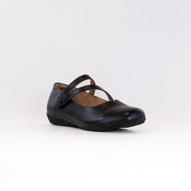 Women's Adjustable Leather Comfort Flats - Black