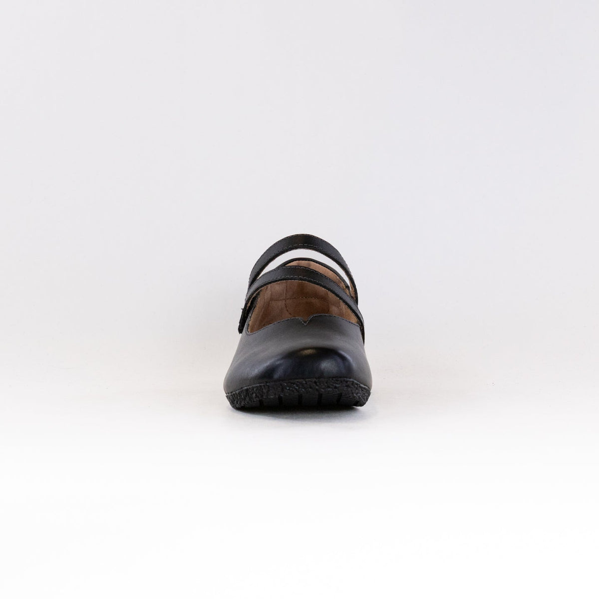 Women's Adjustable Leather Comfort Flats - Black