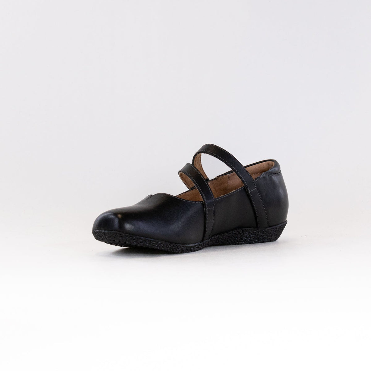 Women's Adjustable Leather Comfort Flats - Black