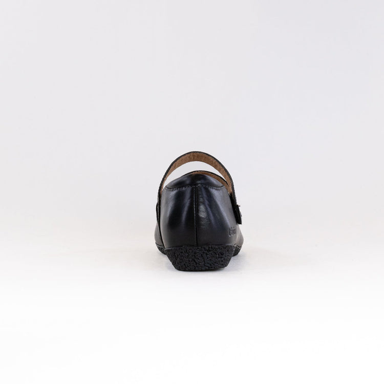 Women's Adjustable Leather Comfort Flats - Black