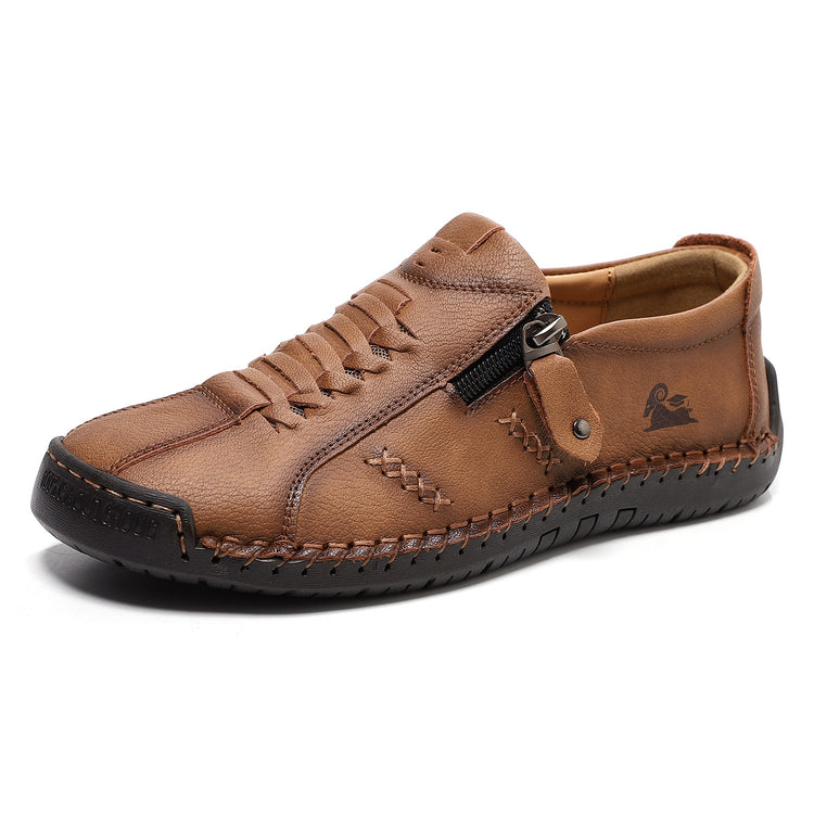 ⏰Last Day 70% OFF 🔥 High quality slip-on cowhide leather driving shoes with side zip