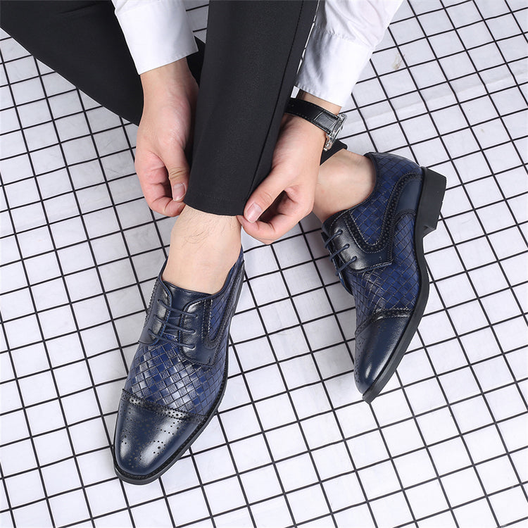 ⏰Last Day 70% OFF 🔥 TOPSFANO® Men's European-Style Patchwork Leather Lace-Up Shoes