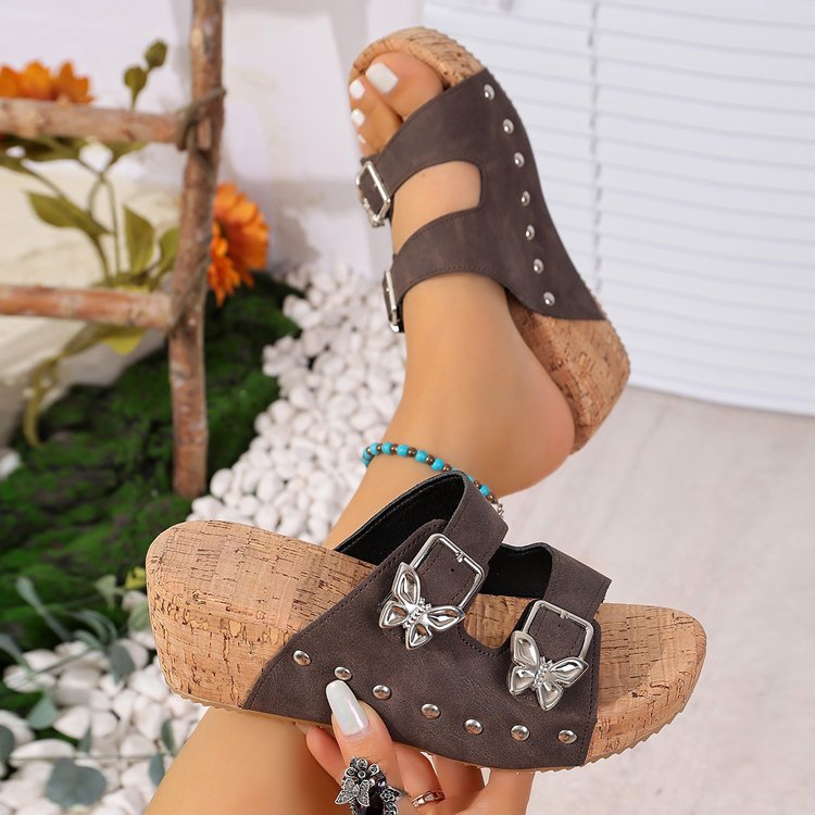 ⏰Last Day 70% OFF 🔥 TOPSFANO® Women's Buckle Wedge Slide Sandals