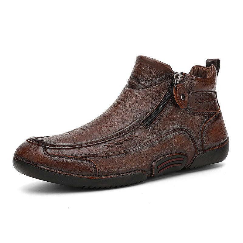 ⏰Last Day 70% OFF 🔥 TOPSFANO® Men's Casual Leather Slip-On Ankle Boots