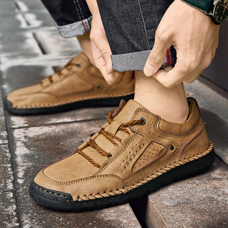 ⏰Last Day 70% OFF 🔥 TOPSFANO® Men's Handmade Leather Lace-Up Casual Shoes