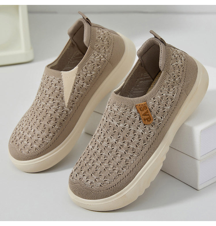 Knitted slip-on shoes