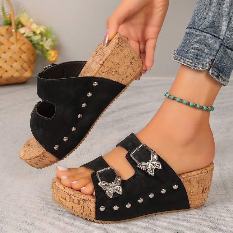 ⏰Last Day 70% OFF 🔥 TOPSFANO® Women's Buckle Wedge Slide Sandals