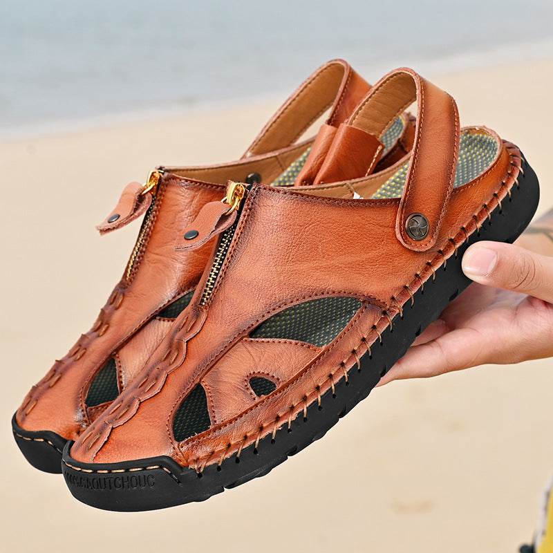 ⏰Last Day 70% OFF 🔥 Large Size Soft Leather Men's Breathable Outdoor Sandals