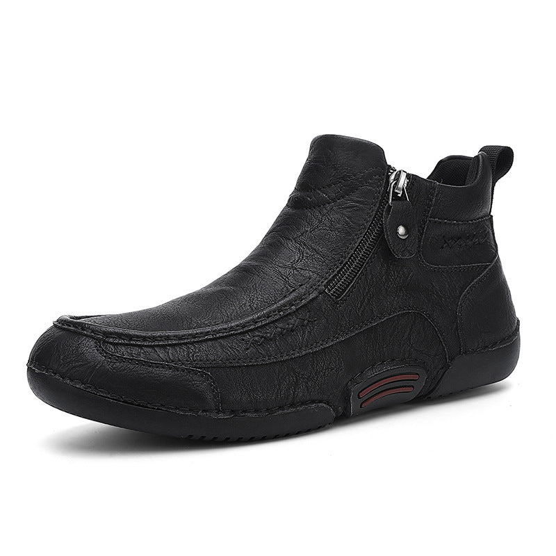 ⏰Last Day 70% OFF 🔥 TOPSFANO® Men's Casual Leather Slip-On Ankle Boots