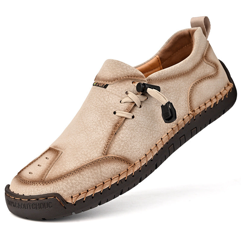 ⏰Last Day 70% OFF 🔥 TOPSFANO® Men's Handmade Leather Pull-Cord Casual Shoes