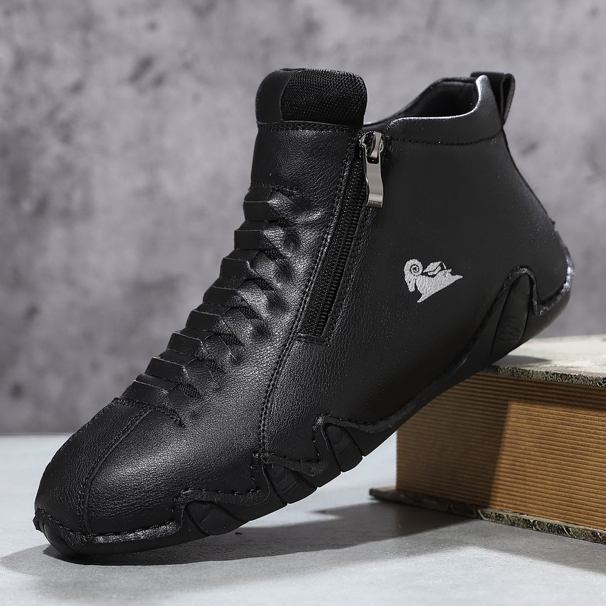 ⏰Last Day 70% OFF 🔥 TOPSFANO® Hand-Stitched High-Top Casual Shoes with Side Zippers