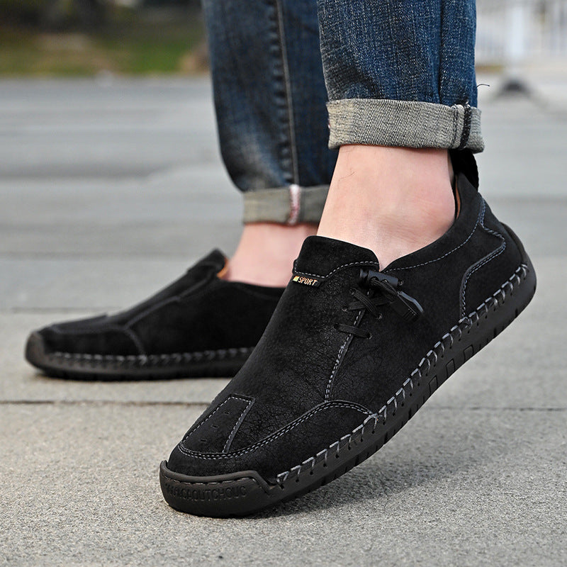 ⏰Last Day 70% OFF 🔥 TOPSFANO® Men's Handmade Leather Pull-Cord Casual Shoes