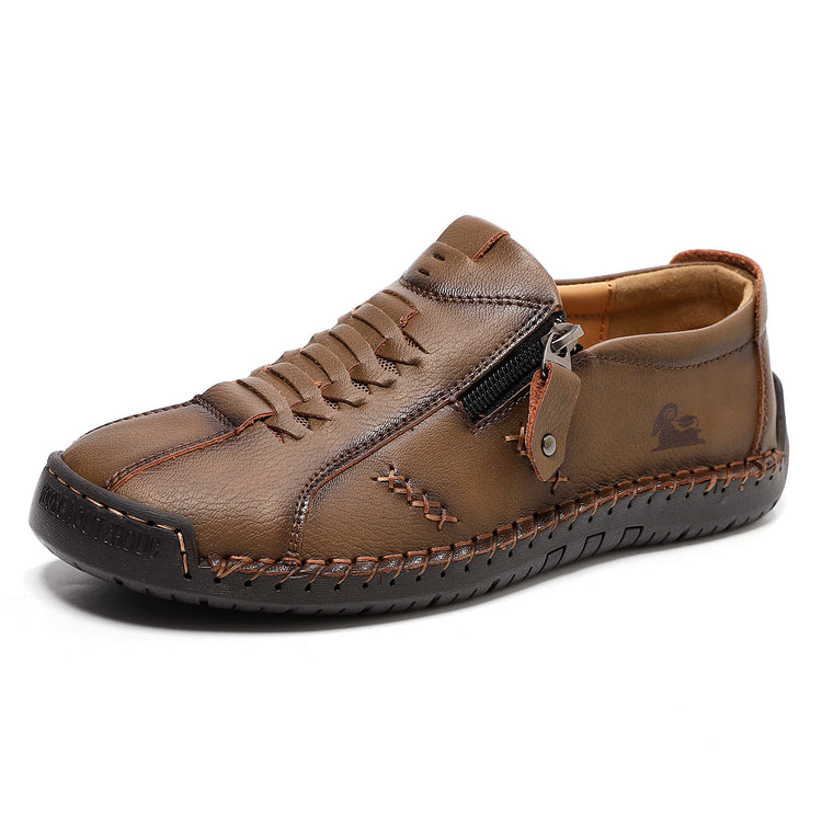 ⏰Last Day 70% OFF 🔥 High quality slip-on cowhide leather driving shoes with side zip