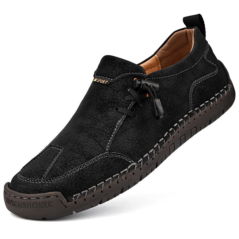 ⏰Last Day 70% OFF 🔥 TOPSFANO® Men's Handmade Leather Pull-Cord Casual Shoes