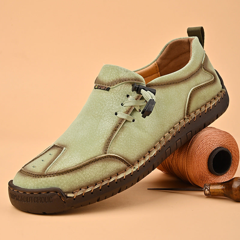 ⏰Last Day 70% OFF 🔥 TOPSFANO® Men's Handmade Leather Pull-Cord Casual Shoes